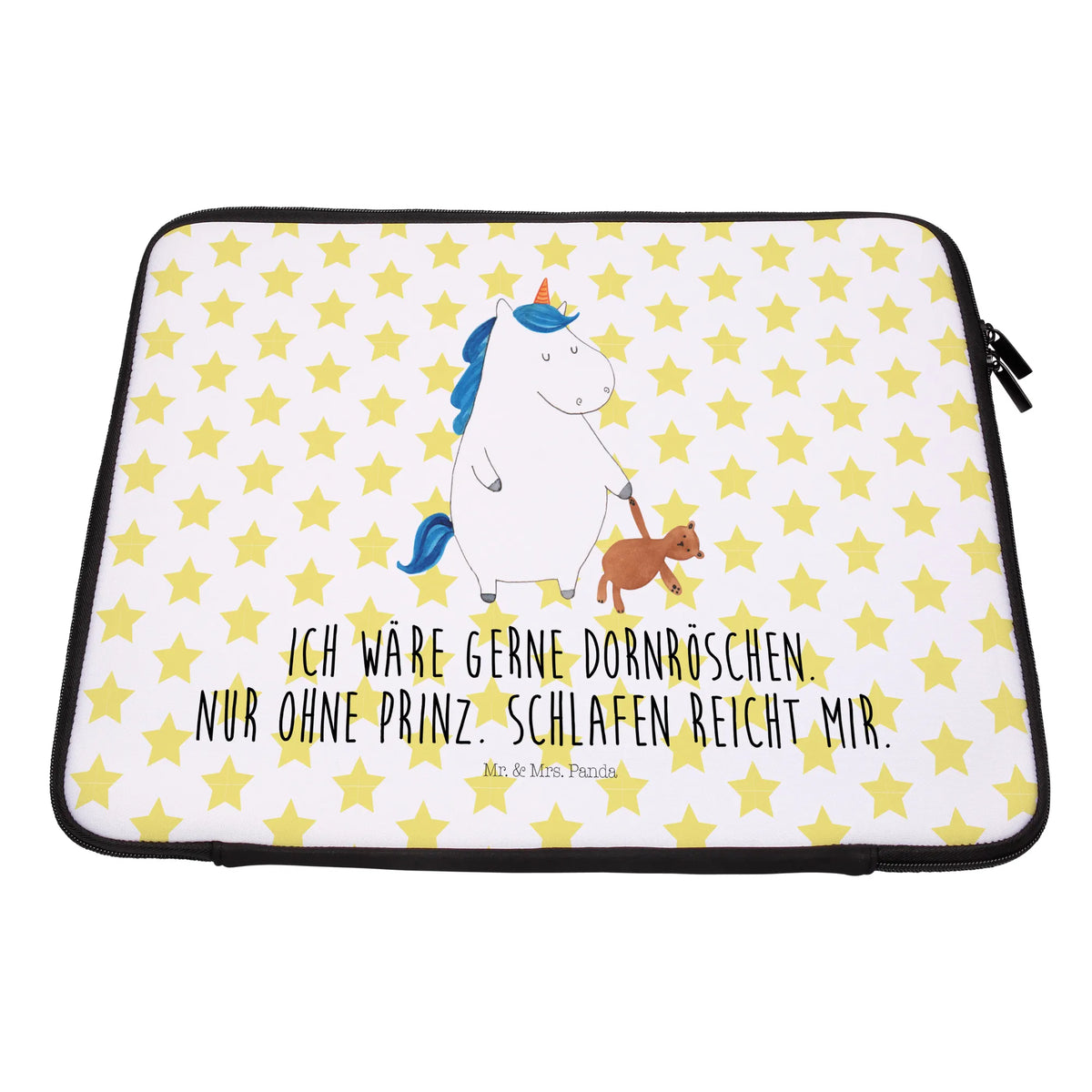 Laptop Bag unicorn teddy Notebook Tasche, Laptop, Computertasche, Tasche, Notebook-Tasche, Notebook-Reisehülle, Notebook Schutz, Einhorn, Einhörner, Einhorn Deko, Pegasus, Unicorn, schlafen, gute Nacht, Single, Bett, Träumen, Freundin, Singleleben