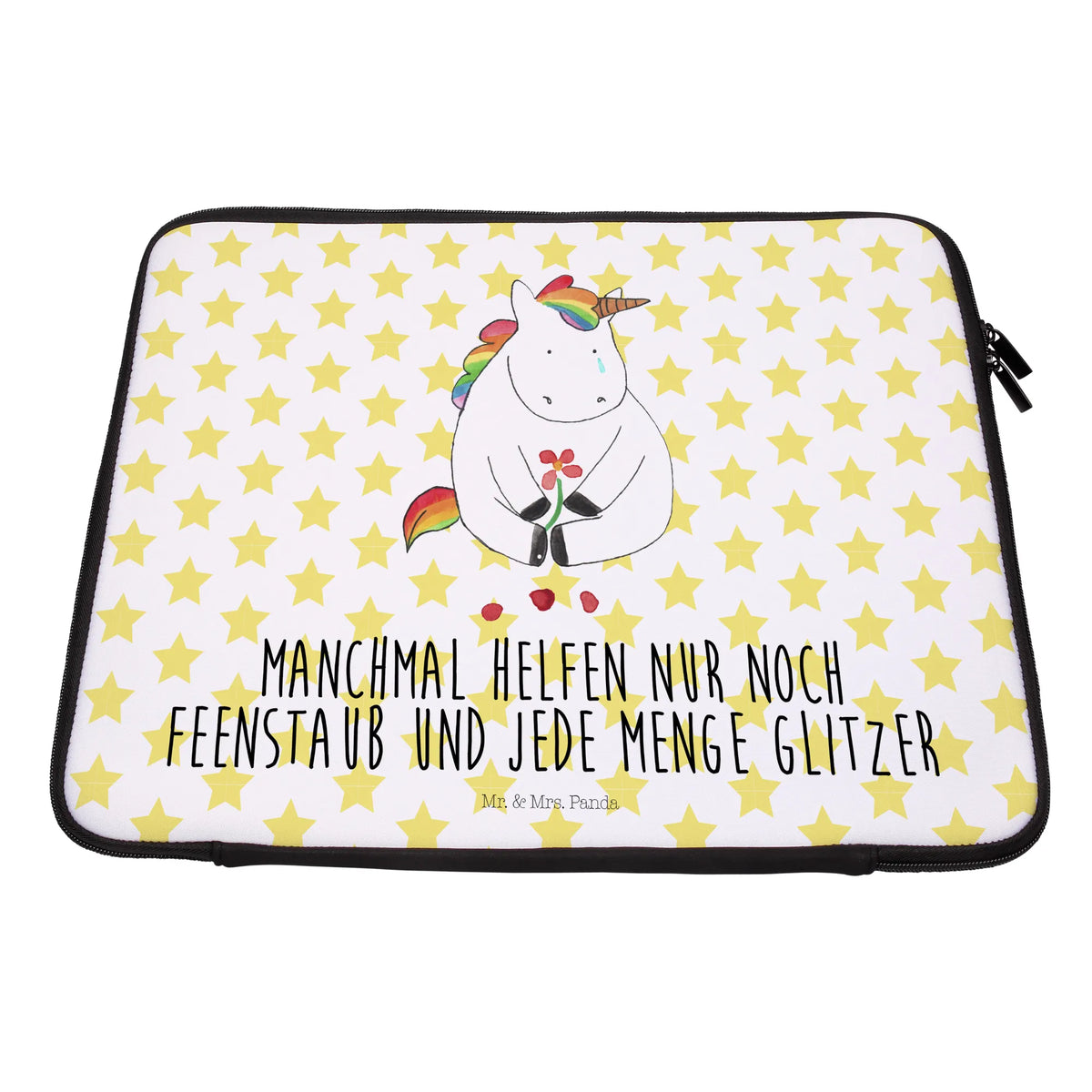Laptop Bag unicorn Sad Notebook Tasche, Laptop, Computertasche, Tasche, Notebook-Tasche, Notebook-Reisehülle, Notebook Schutz, Einhorn, Einhörner, Einhorn Deko, Pegasus, Unicorn, Glitzer, Trösten. Freundschaft, Freunde, Liebe, Trauer, Grußkarte, Blume