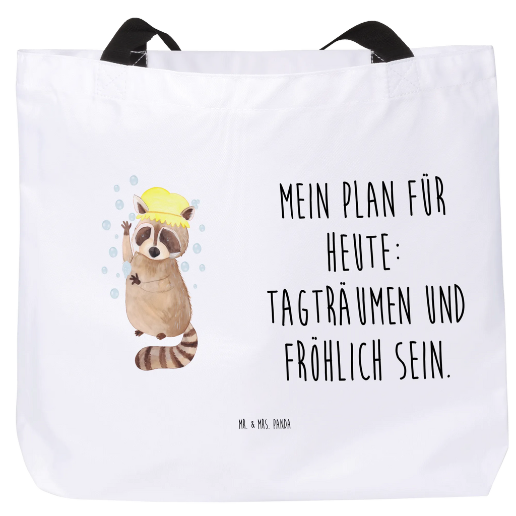 Shopper Waschbär Beutel, Tragebeutel, Shopper, Strandtasche, Alltagstasche, Schulbeutel, Einkaufstasche, Einkaufsbeutel, Schultasche, Tasche, Freizeittasche, Tiermotive, Gute Laune, lustige Sprüche, Tiere, Plan, Waschbär, waschen, Seifenblasen, Tagträumen, Fröhlich