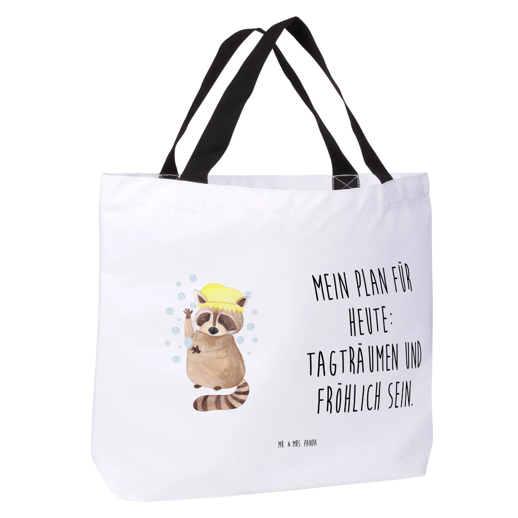 Shopper Waschbär Beutel, Tragebeutel, Shopper, Strandtasche, Alltagstasche, Schulbeutel, Einkaufstasche, Einkaufsbeutel, Schultasche, Tasche, Freizeittasche, Tiermotive, Gute Laune, lustige Sprüche, Tiere, Plan, Waschbär, waschen, Seifenblasen, Tagträumen, Fröhlich