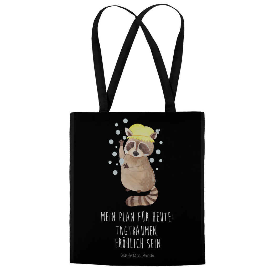 Tragetasche Waschbär Laptoptasche, Stoffbeutel, Shopper, Badetasche, Beutel, Strandtasche, Einkaufstüte, Jutebeutel, Beuteltasche, Stofftasche, Schultertasche, Tasche, Einkaufstasche, Jutetasche, Tragetasche, Umhängetasche, Tiermotive, Gute Laune, lustige Sprüche, Tiere, Tagträumen, Seifenblasen, Waschbär, waschen, Fröhlich, Plan