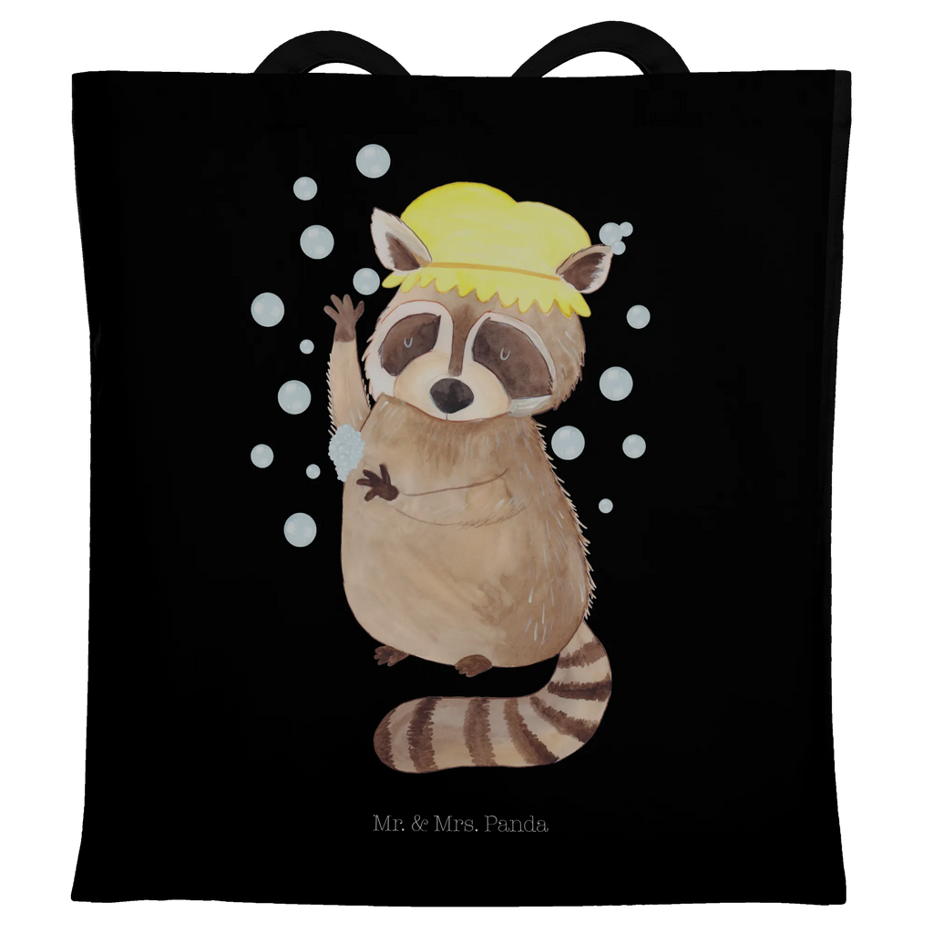 Tragetasche Waschbär Laptoptasche, Stoffbeutel, Shopper, Badetasche, Beutel, Strandtasche, Einkaufstüte, Jutebeutel, Beuteltasche, Stofftasche, Schultertasche, Tasche, Einkaufstasche, Jutetasche, Tragetasche, Umhängetasche, Tiermotive, Gute Laune, lustige Sprüche, Tiere, Tagträumen, Seifenblasen, Waschbär, waschen, Fröhlich, Plan
