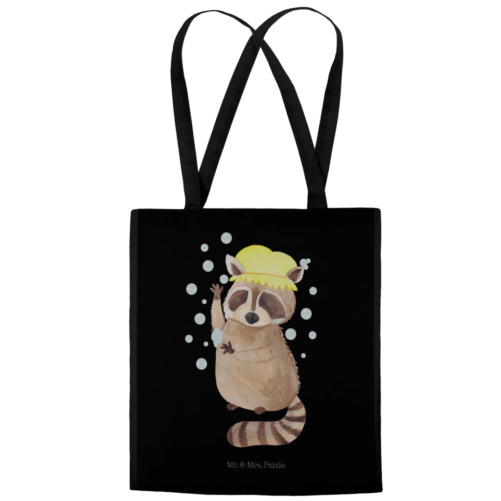 Tragetasche Waschbär Laptoptasche, Stoffbeutel, Shopper, Badetasche, Beutel, Strandtasche, Einkaufstüte, Jutebeutel, Beuteltasche, Stofftasche, Schultertasche, Tasche, Einkaufstasche, Jutetasche, Tragetasche, Umhängetasche, Tiermotive, Gute Laune, lustige Sprüche, Tiere, Tagträumen, Seifenblasen, Waschbär, waschen, Fröhlich, Plan