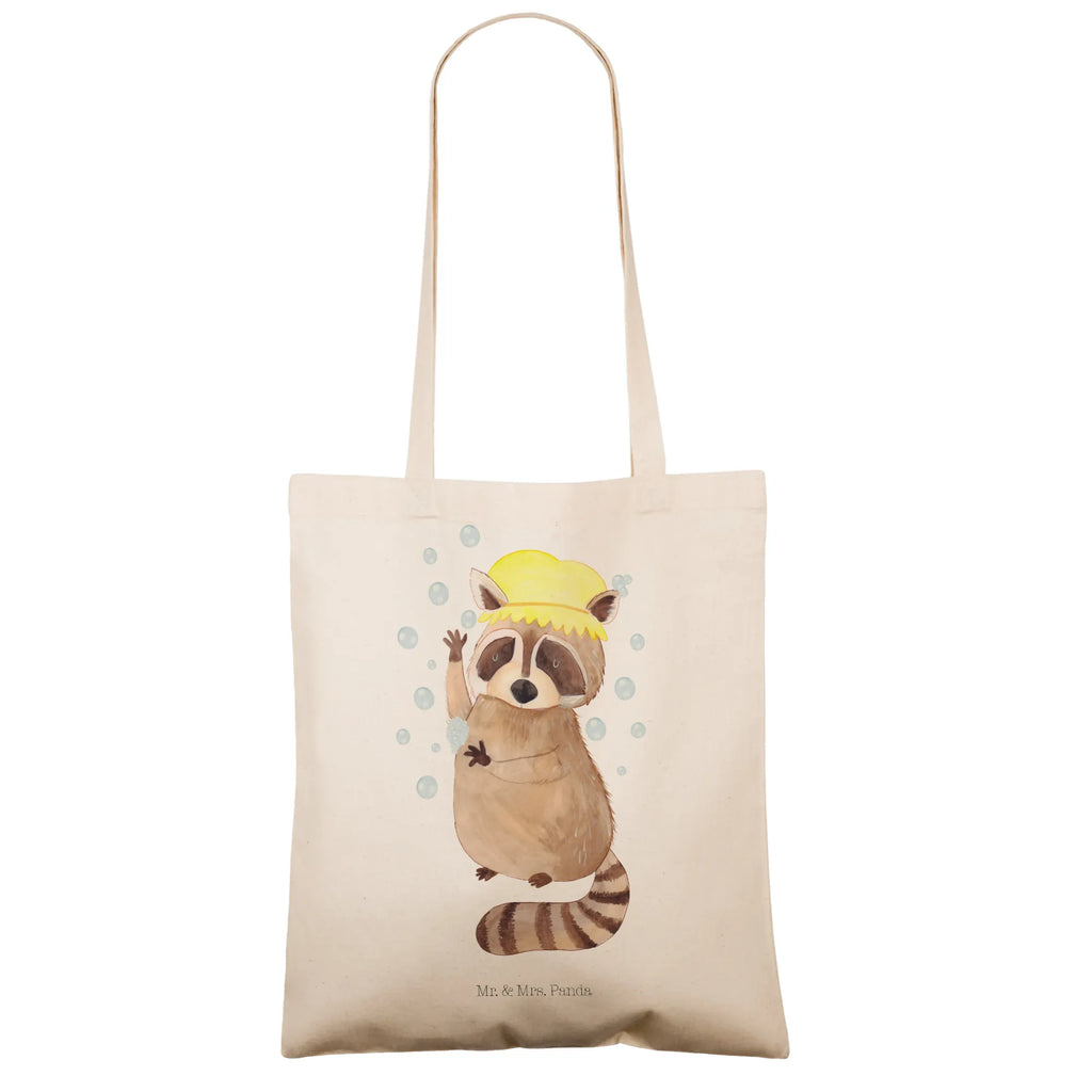 Tragetasche Waschbär Laptoptasche, Stoffbeutel, Shopper, Badetasche, Beutel, Strandtasche, Einkaufstüte, Jutebeutel, Beuteltasche, Stofftasche, Schultertasche, Tasche, Einkaufstasche, Jutetasche, Tragetasche, Umhängetasche, Tiermotive, Gute Laune, lustige Sprüche, Tiere, Tagträumen, Seifenblasen, Waschbär, waschen, Fröhlich, Plan