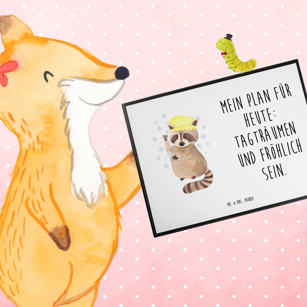 Schreibtischunterlage Waschbär Schreibtisch Unterlagen, Büroartikel, Bürobedarf, Schreibunterlage, Schreibwaren, Schreibtischauflage, Schreibtischunterlage Groß, Tiermotive, Gute Laune, lustige Sprüche, Tiere, Plan, waschen, Waschbär, Fröhlich, Tagträumen, Seifenblasen