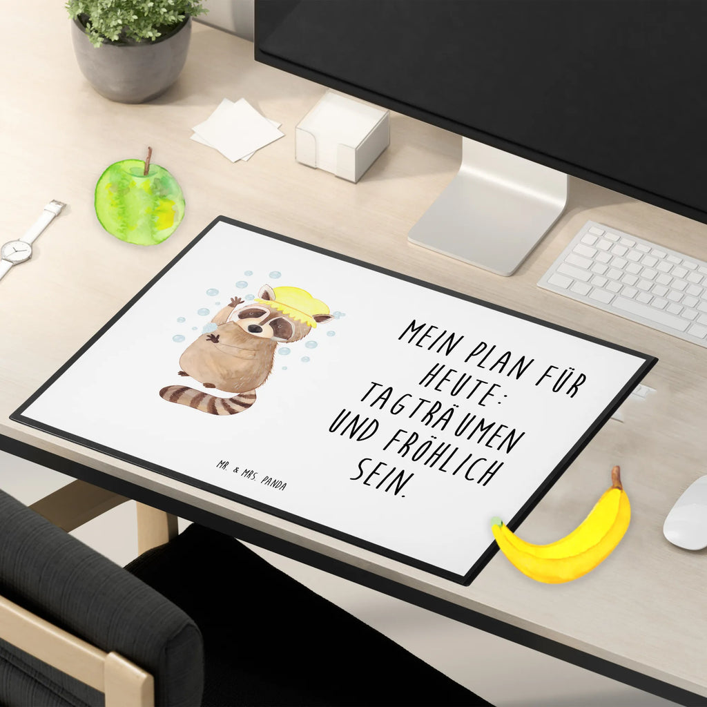 Schreibtischunterlage Waschbär Schreibtisch Unterlagen, Büroartikel, Bürobedarf, Schreibunterlage, Schreibwaren, Schreibtischauflage, Schreibtischunterlage Groß, Tiermotive, Gute Laune, lustige Sprüche, Tiere, Plan, waschen, Waschbär, Fröhlich, Tagträumen, Seifenblasen
