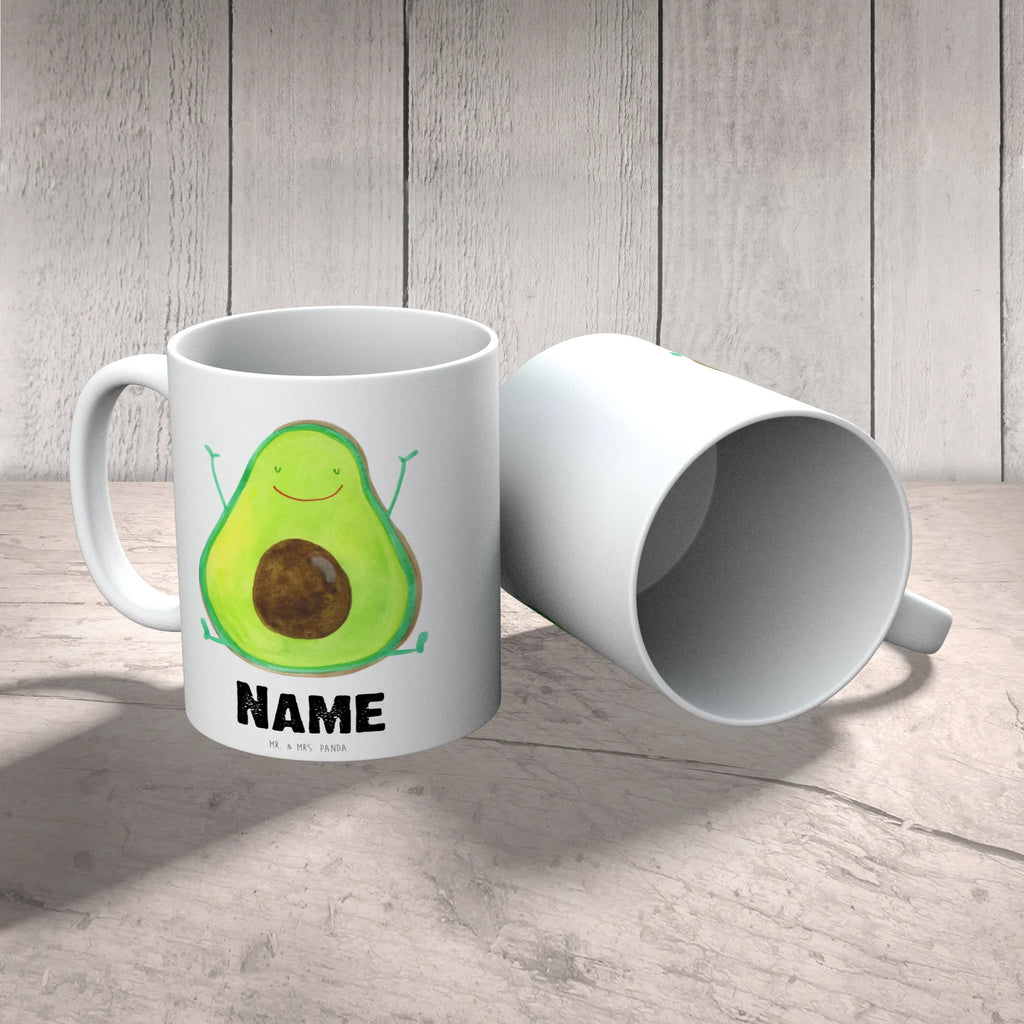 Personalisierte Tasse Avocado Glücklich Drucken, Namenstasse, Wunschname, Personalisierte Tasse, Tasse mit Namen, Namen, Tasse, Personalisiert, Avocado, Veggie, Vegan, Gesund, Chaos