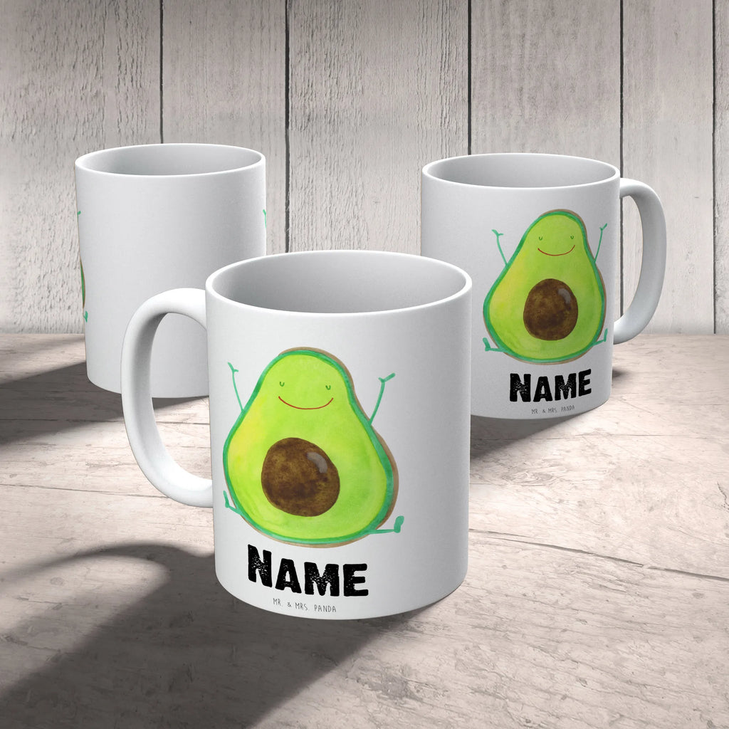 Personalisierte Tasse Avocado Glücklich Drucken, Namenstasse, Wunschname, Personalisierte Tasse, Tasse mit Namen, Namen, Tasse, Personalisiert, Avocado, Veggie, Vegan, Gesund, Chaos