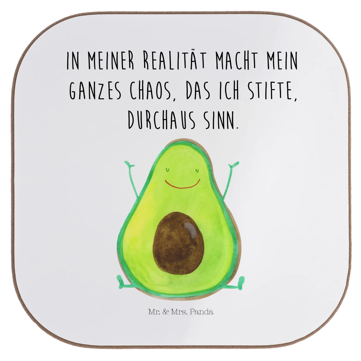 Square coaster avocado Happy vegetables