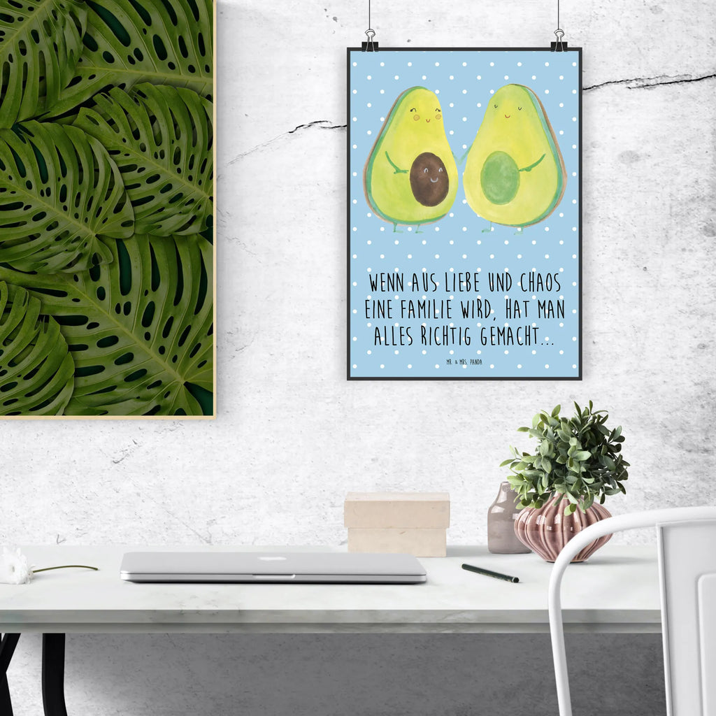 Plakat Awokado para Wandposter, Wanddekoration, Wanddeko Bild, Mr. & Mrs. Panda Poster, Handgemaltes Poster, Designposter, Raumdekoration, Wanddeko, Kinderposter, Poster, Küchenposter, Kunstdruck, Bild, Posterdruck, Avocado, Veggie, Vegan, Gesund, Babyshower, Babyparty, Avocuddle, Familie, Kinder, Hochzeit, Schwangerschaft, Avocados, Liebe, Geburt
