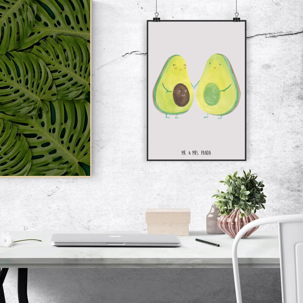 Plakat Awokado para Wandposter, Wanddekoration, Wanddeko Bild, Mr. & Mrs. Panda Poster, Handgemaltes Poster, Designposter, Raumdekoration, Wanddeko, Kinderposter, Poster, Küchenposter, Kunstdruck, Bild, Posterdruck, Avocado, Veggie, Vegan, Gesund, Babyshower, Babyparty, Avocuddle, Familie, Kinder, Hochzeit, Schwangerschaft, Avocados, Liebe, Geburt