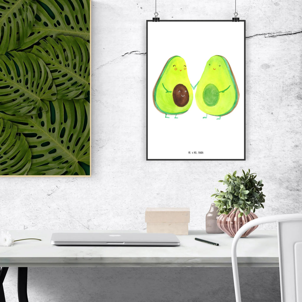 Plakat Awokado para Wandposter, Wanddekoration, Wanddeko Bild, Mr. & Mrs. Panda Poster, Handgemaltes Poster, Designposter, Raumdekoration, Wanddeko, Kinderposter, Poster, Küchenposter, Kunstdruck, Bild, Posterdruck, Avocado, Veggie, Vegan, Gesund, Babyshower, Babyparty, Avocuddle, Familie, Kinder, Hochzeit, Schwangerschaft, Avocados, Liebe, Geburt
