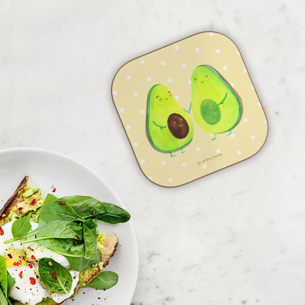 Square coaster avocado pair Coasters, party, gift, breakfast, gifts, presents, glass coasters, avocado, vegetables, love, baby party, wedding, family, baby shower, birth, pregnancy, avocados, children, avocuddle