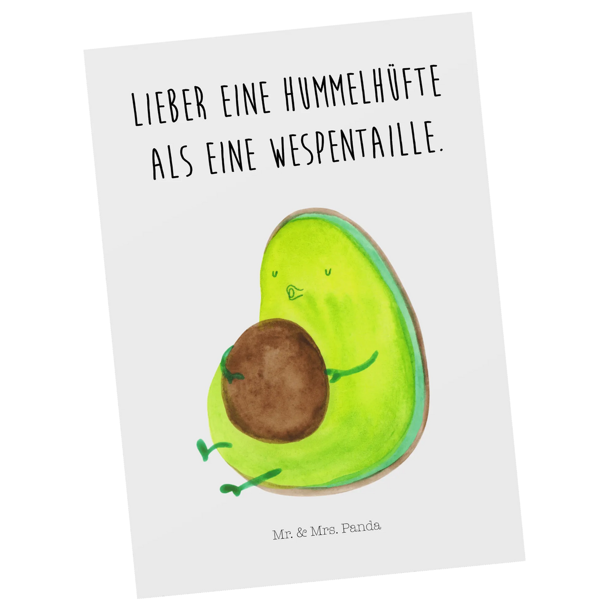 Postcard avocado Pipes vegetables, being fat, nutrition, losing weight, diet, chubby