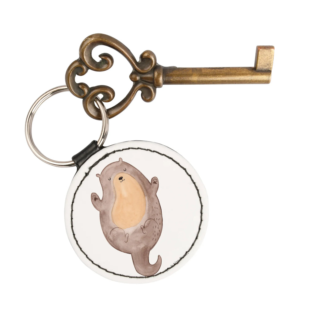 Rund Schlüsselanhänger Otter Umarmen mini schlüsselanhänger, Schlüsselaccessoire, Schlüsselanhänger, Taschenanhänger, schlüsselbund anhänger, Otter, Fischotter, Seeotter, Otter Seeotter See Otter