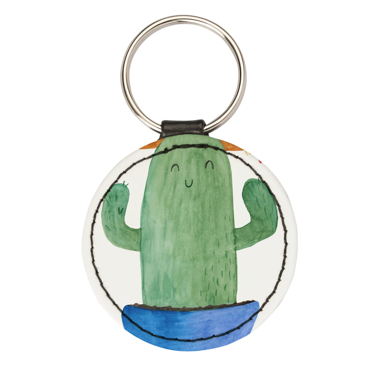 Round key ring cactus cap pendant, bag pendant, lucky charm, key ring, keychain, cactus, cactuses, plants, cactus plant, small green cactus, city trip, travel diary, motivation, cactus love, gift idea, globetrotter, world trip, travel, slogan