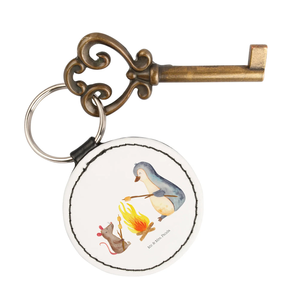 Okrągły brelok pingwin ognisko Taschenanhänger, mini schlüsselanhänger, Schlüsselanhänger, schlüsselbund anhänger, Schlüsselaccessoire, Pinguin, Job, Leben, Büroalltag, Motivation, Lebensmotivation, Liebe, Büro, Lagerfeuer, Maus, Grillen, Pinguine, Arbeit, Feuer, Neustart, Marshmallows, Lebensspruch