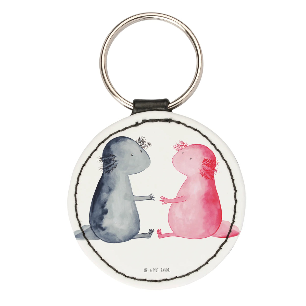 Round key ring axolotl Love Axelotl, marine animals, Mexican walking fish, salamander, friend, amphibian, husband, tail, proof of love, valentine's day, great love, anniversary, fiancé