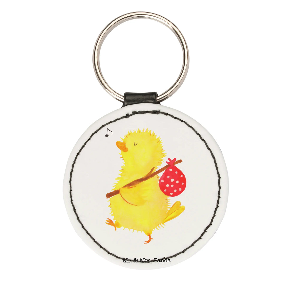 Round key ring chick wander lucky charm, pendant, key ring, keychain, bag pendant, Easter, Easter bunny, globetrotters, joy, time, chick, greetings, Easter egg, travelling, Easter eggs, nonsense, backpacker, happy Easter, miracles, spring fever, time management, Easter greetings, egg, love
