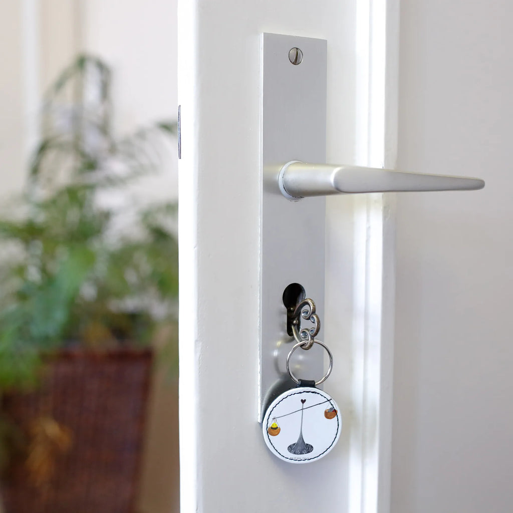 Round key ring Star sign Scale lucky charm, bag pendant, key ring, pendant, keychain, constellations, birthdays, astrology, zodiac, date of birth, month of birth, Libra zodiac sign, birthday October, gift September, balance, ladybird, Libra, birthday September, bee, Libra gift, gift October, bumble bee