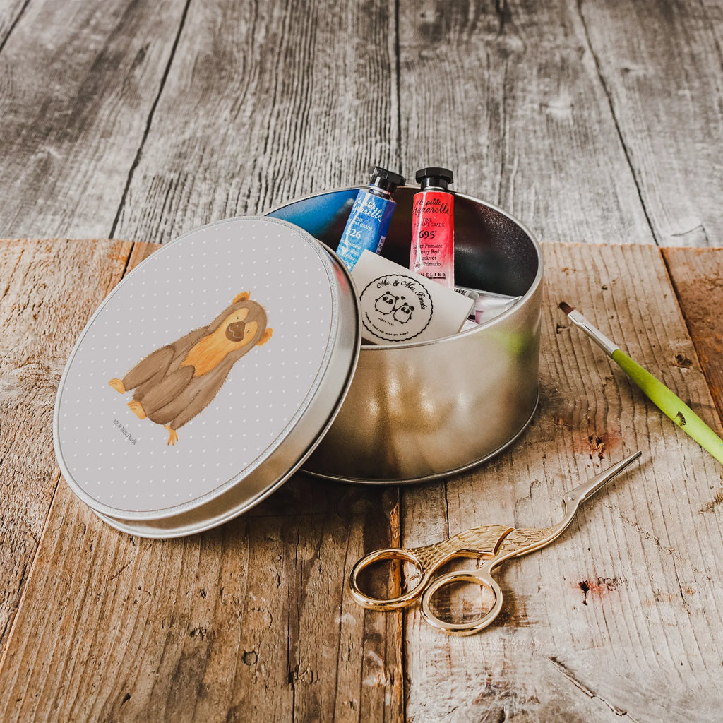 okrągła puszka z blachy Małpa Blechdose, Blechdose Rund, Aufbewahrungsdosen, gebäckdose, metallboxen, Aufbewahrungsbox, keksdosen, geschenkdosen, Aufbewahrungsdose, Vorratsdose, Runde Dose, blechdosen, runddosen, Metalldose, Vorratsdosen, runde dosen, Runde Blechdose, runde keksdosen, plätzchendose, runddose, metalldosen, Metallbox, dosen, runde keksdose, Keksdose, runde blechdosen, Geschenkdose, Metalldose Rund, Dose, gebäckdosen, plätzchendosen, Afrika, Wildtiere, Selfcare, Affe, Äffchen, Respekt, Selbstachtung, Selbstliebe, Motivation, Selbstbewusstsein, Liebe, Affen