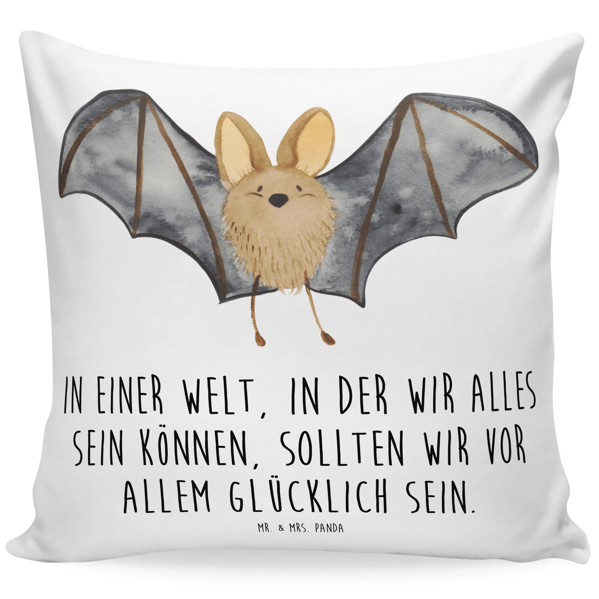 Cushion bat wing cute, cute animal motives, hand drawn, funny sayings, good mood, special gifts, gift ideas, animal lover, small animals, gifts, card