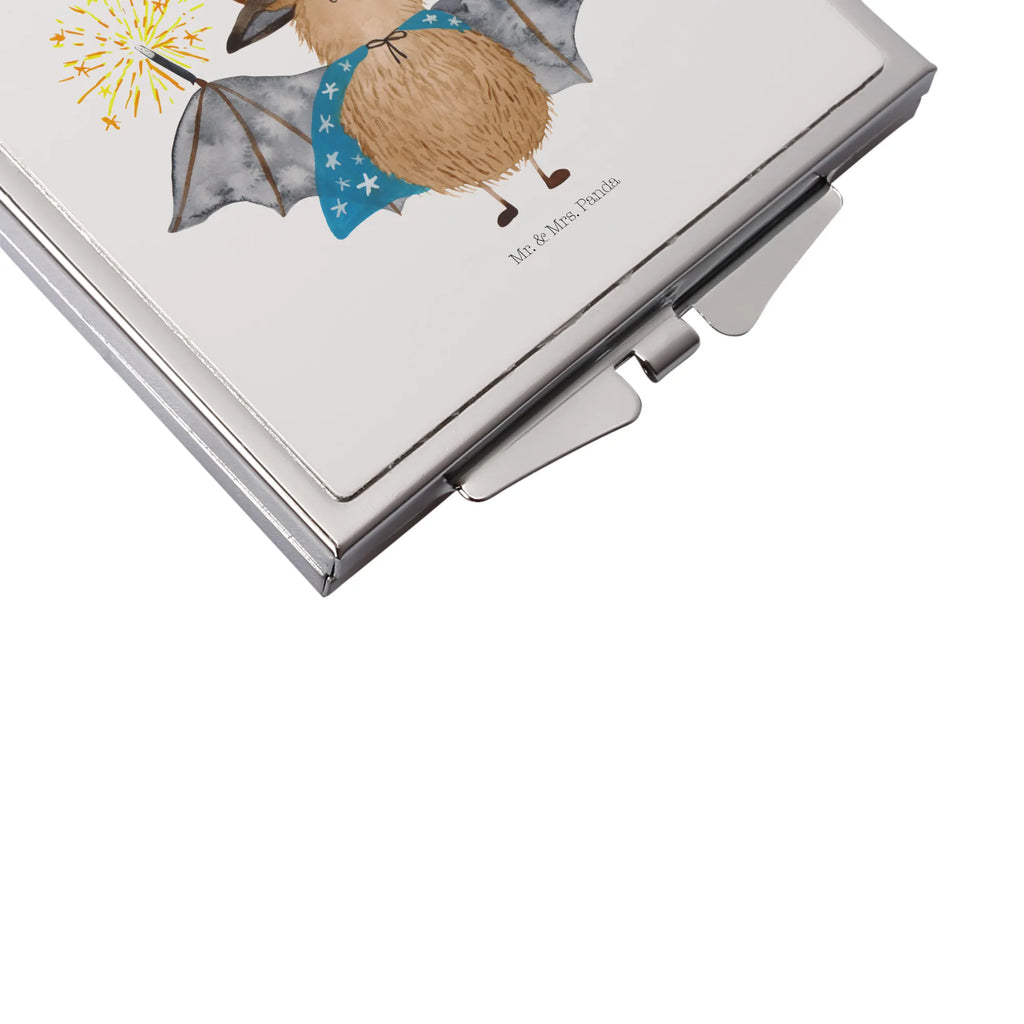 Handbag mirror bat wizard silver, mirror, make up, square, make-up mirror, handbag, small animals, cute, funny, cute animal motives, hand drawn, small world, funny sayings, good mood, happy, gifts, gift ideas, special gifts, animal lover, card, women, Bats, get in, magicians, sorcerers, bats
