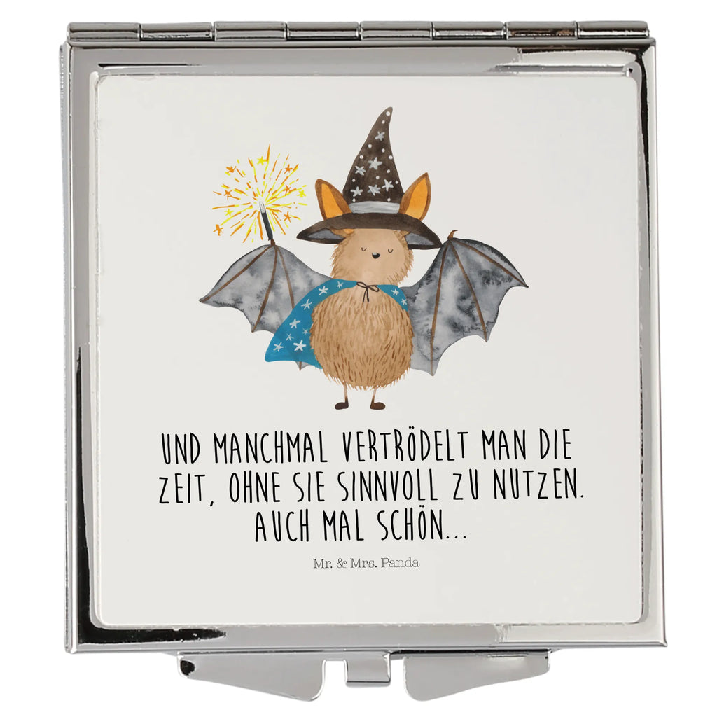 Handbag mirror bat wizard silver, mirror, make up, square, make-up mirror, handbag, small animals, cute, funny, cute animal motives, hand drawn, small world, funny sayings, good mood, happy, gifts, gift ideas, special gifts, animal lover, card, women, Bats, get in, magicians, sorcerers, bats
