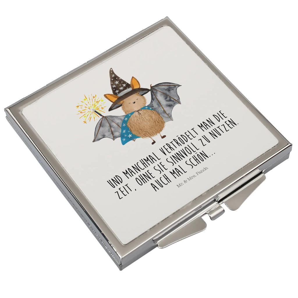 Handbag mirror bat wizard silver, mirror, make up, square, make-up mirror, handbag, small animals, cute, funny, cute animal motives, hand drawn, small world, funny sayings, good mood, happy, gifts, gift ideas, special gifts, animal lover, card, women, Bats, get in, magicians, sorcerers, bats