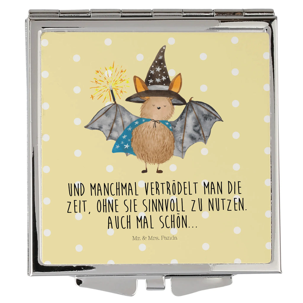 Handbag mirror bat wizard silver, mirror, make up, square, make-up mirror, handbag, small animals, cute, funny, cute animal motives, hand drawn, small world, funny sayings, good mood, happy, gifts, gift ideas, special gifts, animal lover, card, women, Bats, get in, magicians, sorcerers, bats
