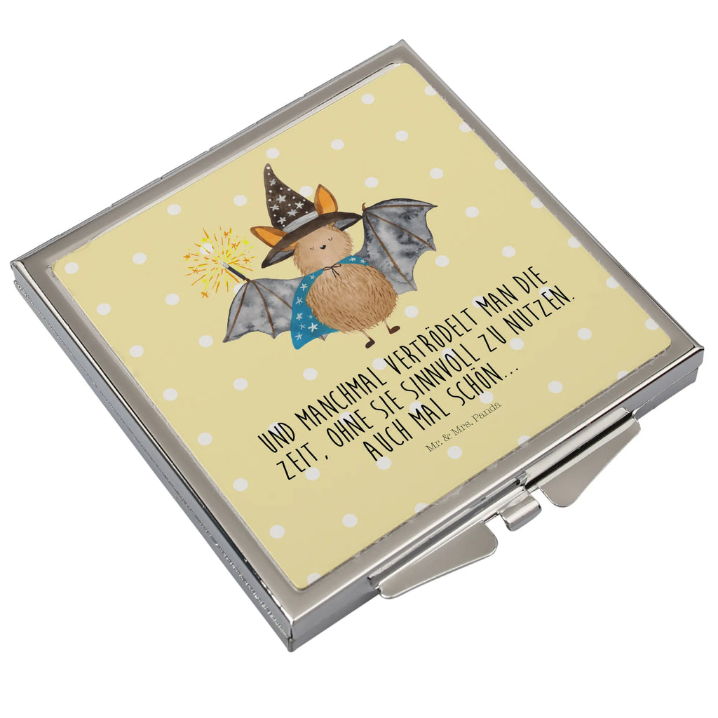 Handbag mirror bat wizard silver, mirror, make up, square, make-up mirror, handbag, small animals, cute, funny, cute animal motives, hand drawn, small world, funny sayings, good mood, happy, gifts, gift ideas, special gifts, animal lover, card, women, Bats, get in, magicians, sorcerers, bats