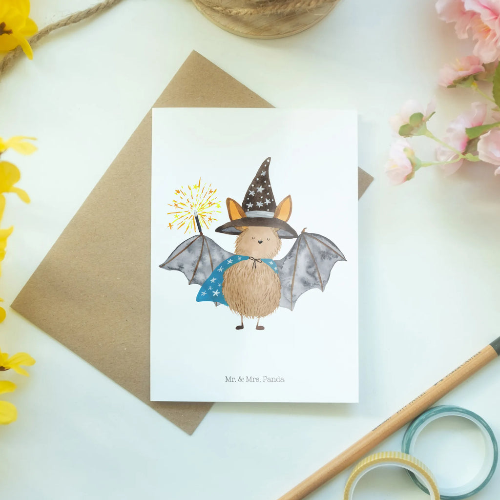 Greetings card bat wizard Ansichtskarten, Karte, Glückwunschkarte, Geburtstagskarte, Grußkarte, Einladungskarte, Hochzeitskarte, Klappkarte, Tiermotive, Gute Laune, lustige Sprüche, Tiere, reinsteigern, Zauberer, Frauen, Fledermaus, Magier, Fledermäuse