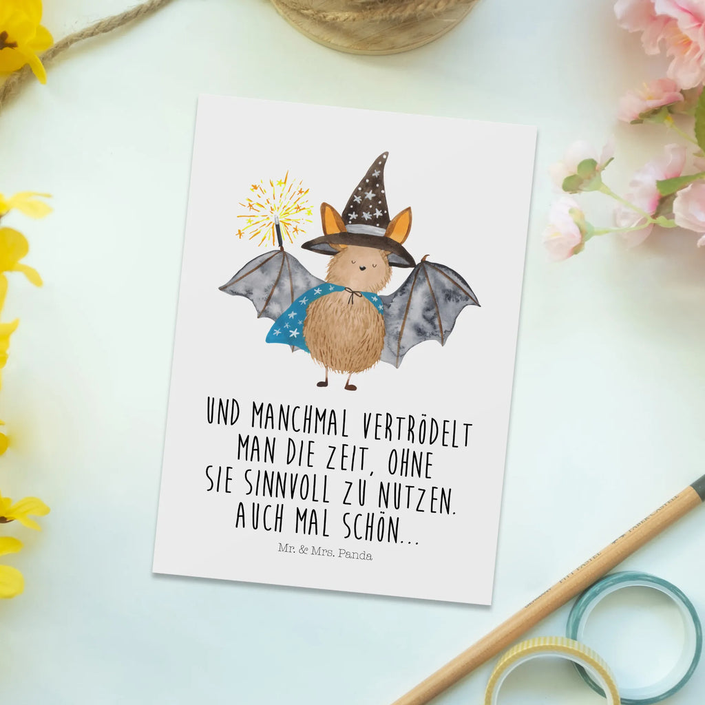 Postcard bat wizard invitation card, postcards, invitation, Postcard, gift card, letter, gift, card, paper, small animals, cute, funny, cute animal motives, hand drawn, small world, funny sayings, good mood, happy, gifts, gift ideas, special gifts, animal lover, Bats, bats, sorcerers, magicians, get in, women