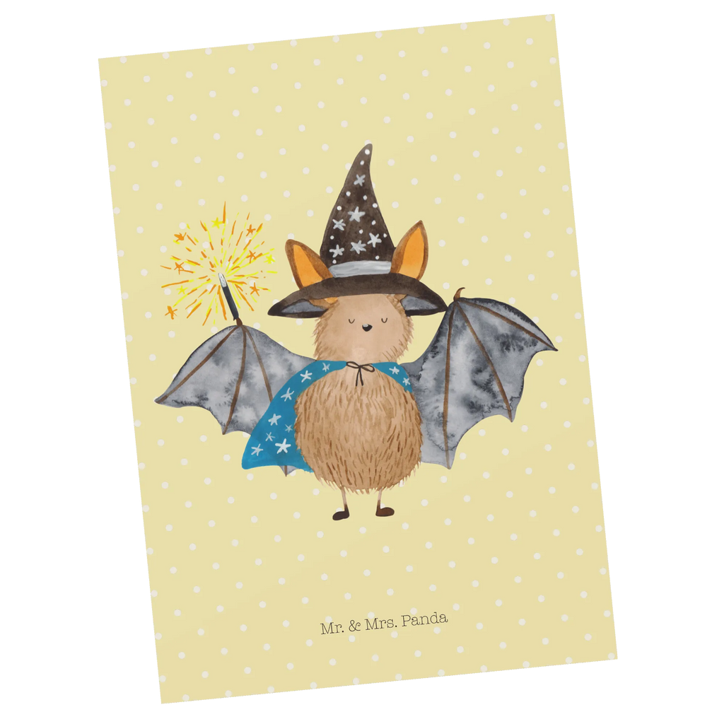 Postcard bat wizard invitation card, postcards, invitation, Postcard, gift card, letter, gift, card, paper, small animals, cute, funny, cute animal motives, hand drawn, small world, funny sayings, good mood, happy, gifts, gift ideas, special gifts, animal lover, Bats, bats, sorcerers, magicians, get in, women