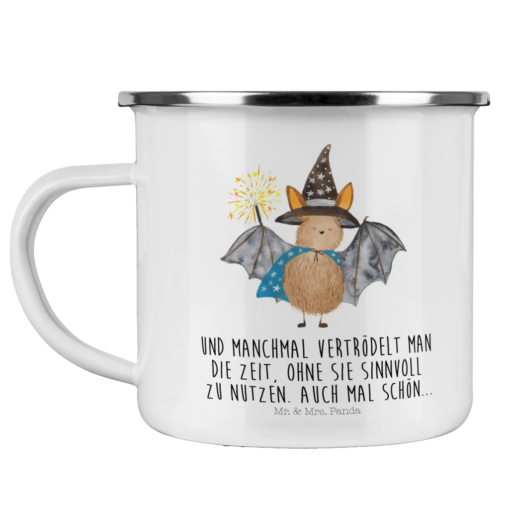 Kempingowy kubek emaliowany Nietoperz czarodziej Tasse Emaille, Kaffeebecher, Trinkbecher, Tasse, metallbecher, Metalltasse, Emaille Becher, Kaffeetasse, Blechtasse, Teebecher, Teetasse, Emailletasse, Emaille Tasse, Reisebecher, Pott, wandertasse, becher emaille, Campingtasse, blechbecher, reisetasse, Becher, wanderbecher, emaillebecher, Campingbecher, Tiere, Tiermotive, Gute Laune, Lustige Sprüche, Frauen, Zauberer, Fledermaus, Fledermäuse, Reinsteigern, Magier