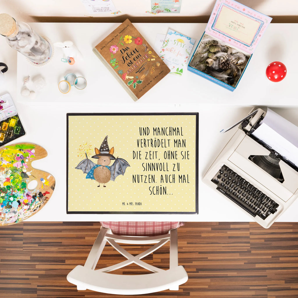 Desk pad bat wizard Desk pad, underlay, office, desk, children, girl, small animals, cute, funny, cute animal motives, hand drawn, small world, funny sayings, good mood, happy, gifts, gift ideas, special gifts, animal lover, card, magicians, Bats, get in, sorcerers, bats, women