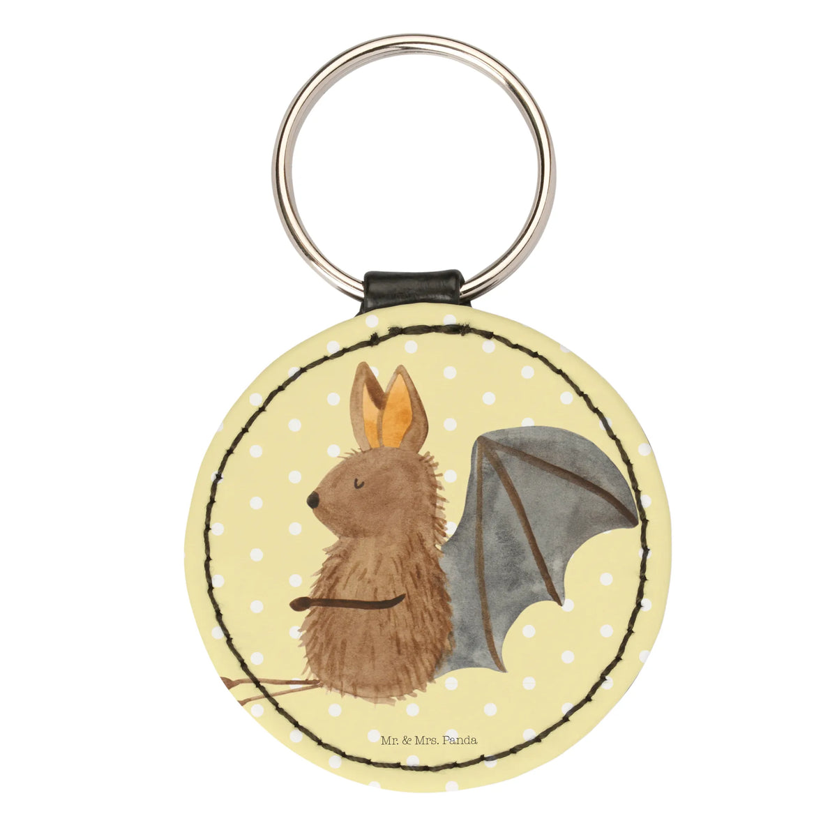 Round key ring bat Sit pendant, bag pendant, keychain, lucky charm, key ring, small animals, cute, funny, cute animal motives, hand drawn, small world, funny sayings, good mood, happy, gifts, gift ideas, special gifts, animal lover, card, bats, relax, motivation, bat
