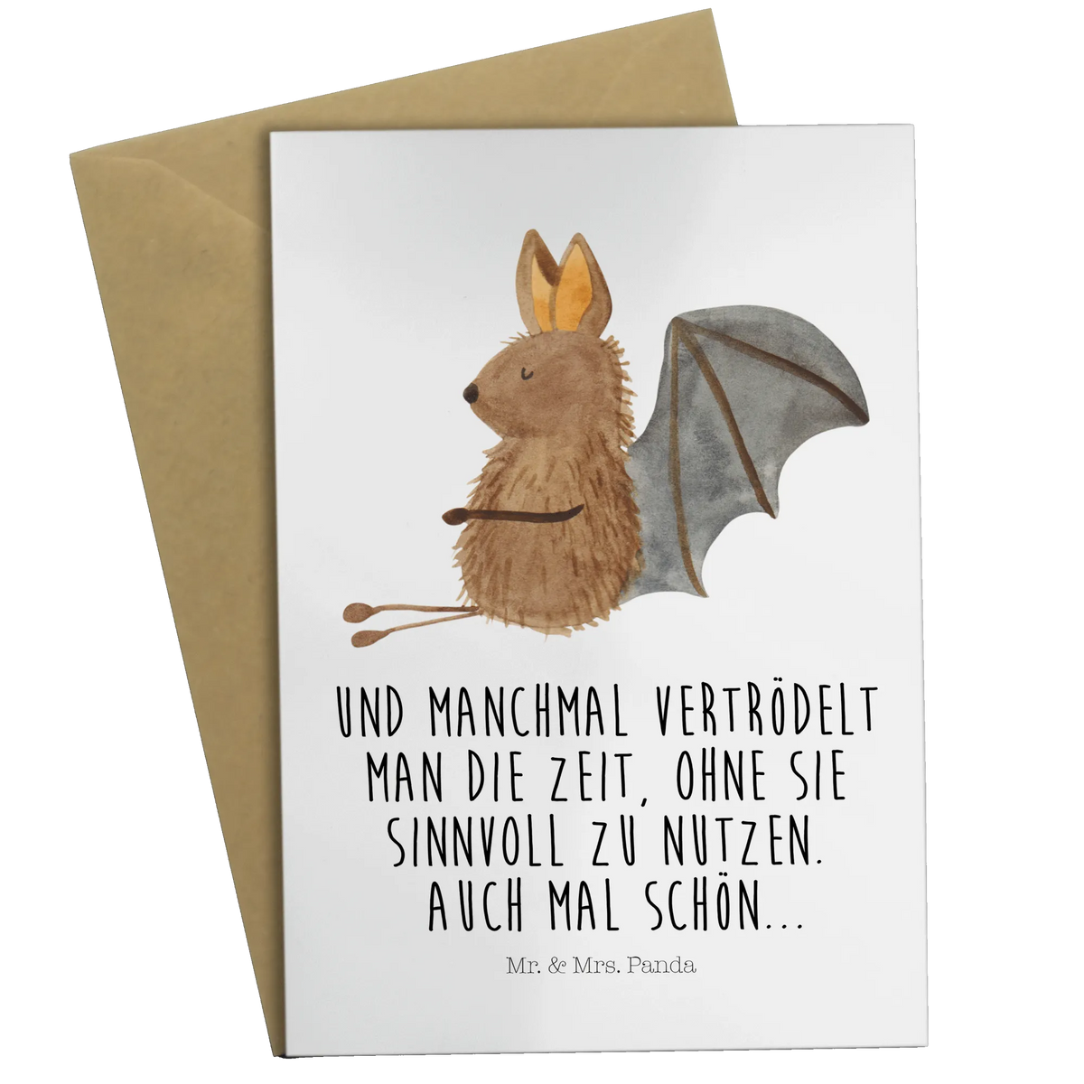 Greetings card bat Sit birthday card, greeting card, invitation card, folding card, wedding card, small animals, cute, funny, cute animal motives, hand drawn, small world, funny sayings, good mood, happy, gifts, gift ideas, special gifts, animal lover, card, bats, motivation, bat, relax
