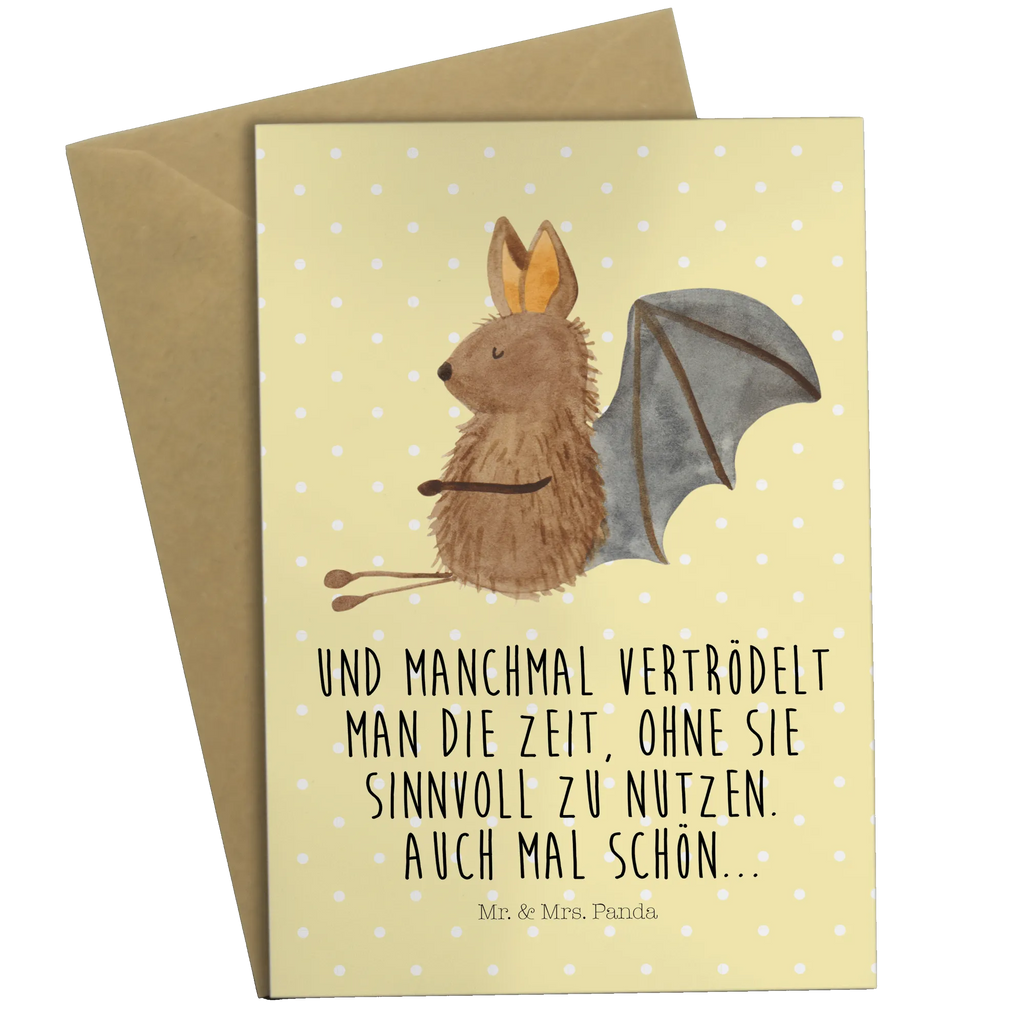 Greetings card bat Sit birthday card, greeting card, invitation card, folding card, wedding card, small animals, cute, funny, cute animal motives, hand drawn, small world, funny sayings, good mood, happy, gifts, gift ideas, special gifts, animal lover, card, bats, motivation, bat, relax