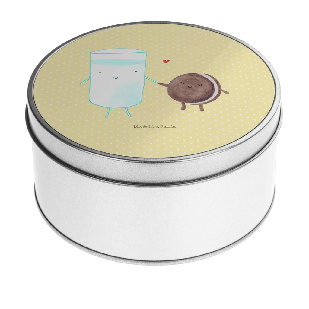 okrągła puszka z blachy mleko ciastko Motywy zwierzęce, dobra energia, zabawne powiedzonka, zwierzęta