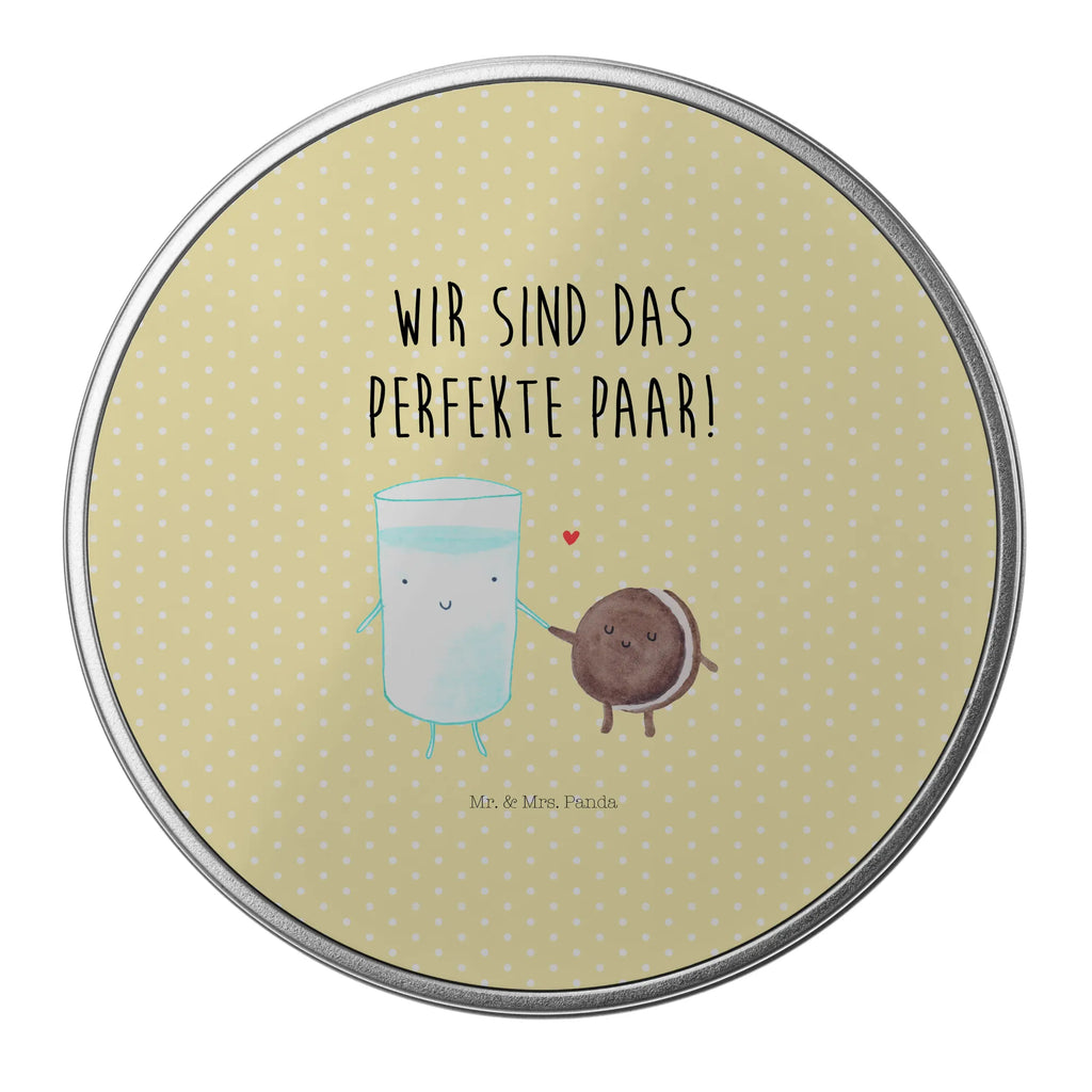 okrągła puszka z blachy mleko ciastko Motywy zwierzęce, dobra energia, zabawne powiedzonka, zwierzęta