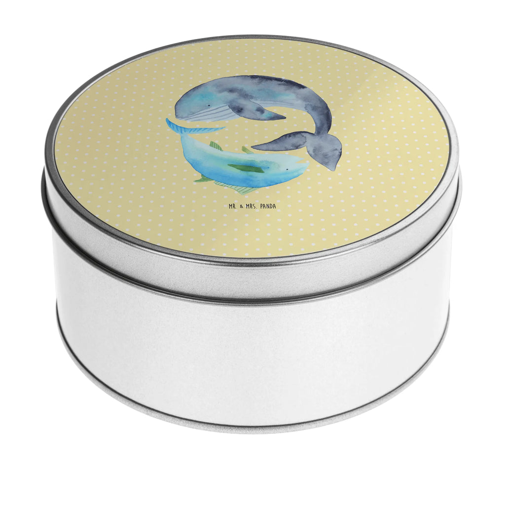 okrągła puszka z blachy wieloryb tuńczyk Motywy zwierzęce, dobra energia, zabawne powiedzonka, zwierzęta