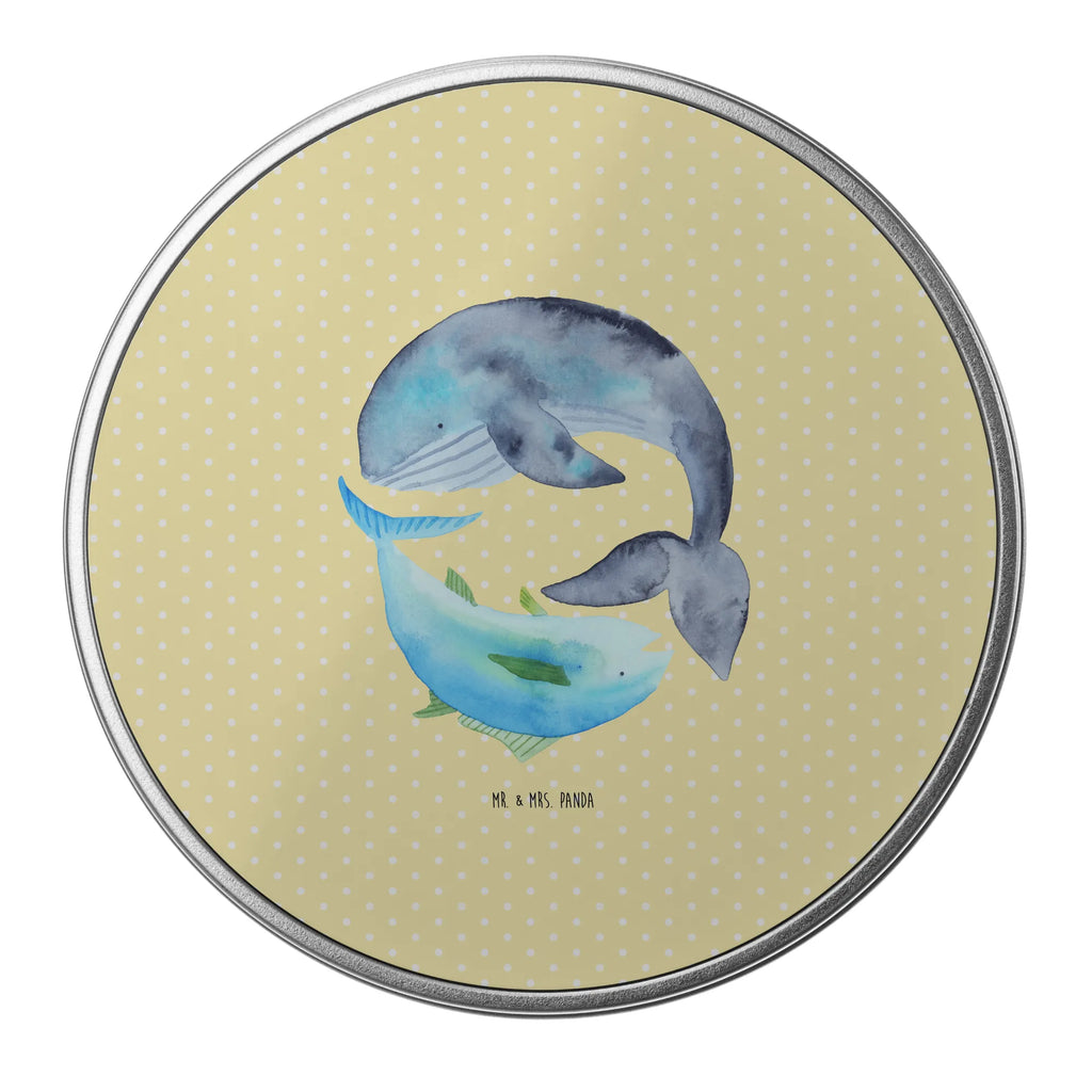 okrągła puszka z blachy wieloryb tuńczyk Motywy zwierzęce, dobra energia, zabawne powiedzonka, zwierzęta