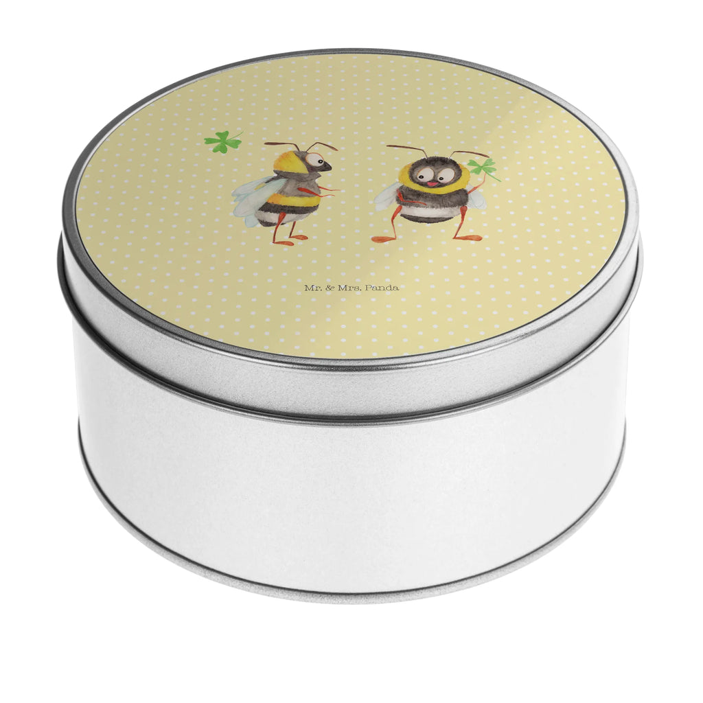 okrągła puszka z blachy Trzmiele koniczyna Motywy zwierzęce, dobra energia, zabawne powiedzonka, zwierzęta