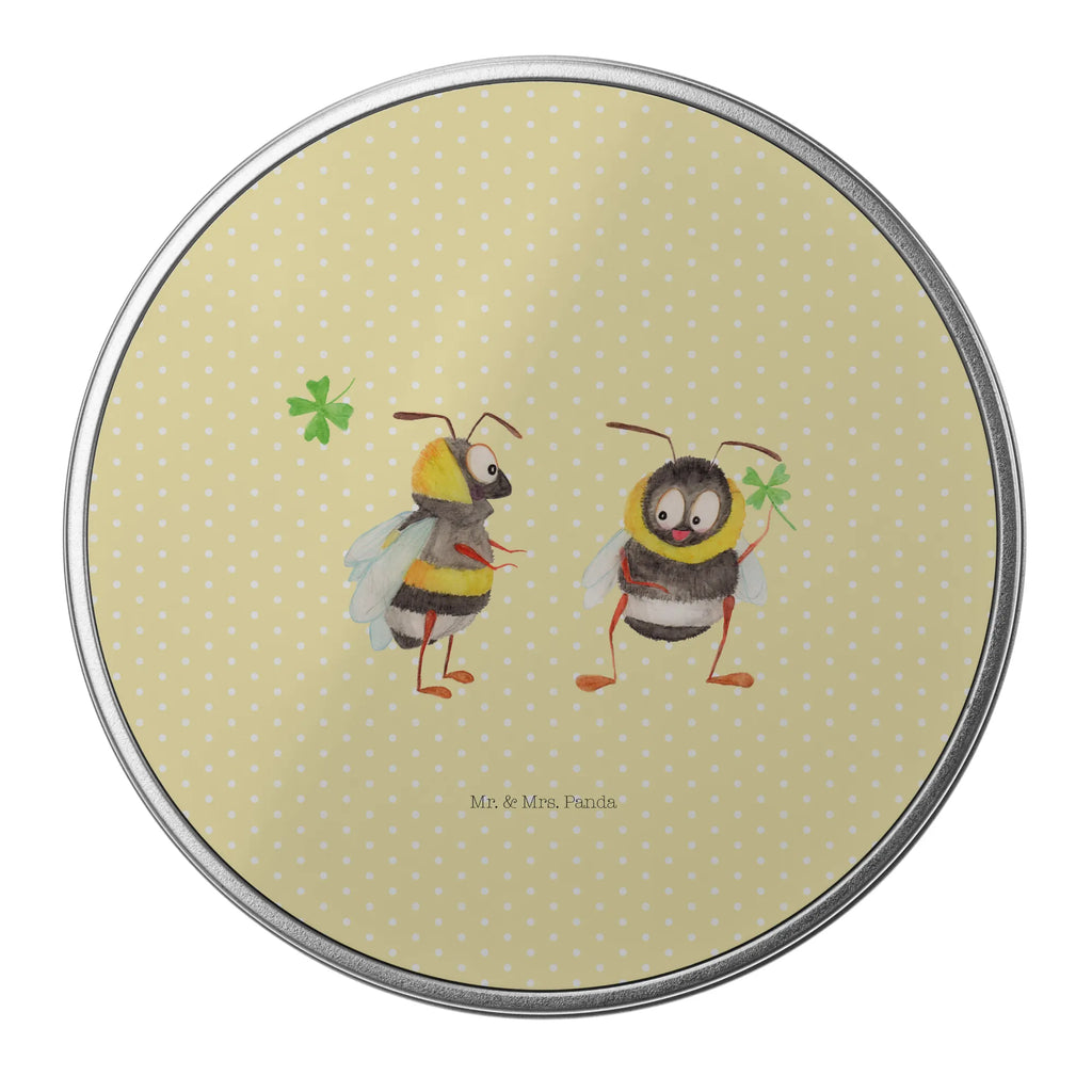 okrągła puszka z blachy Trzmiele koniczyna Motywy zwierzęce, dobra energia, zabawne powiedzonka, zwierzęta