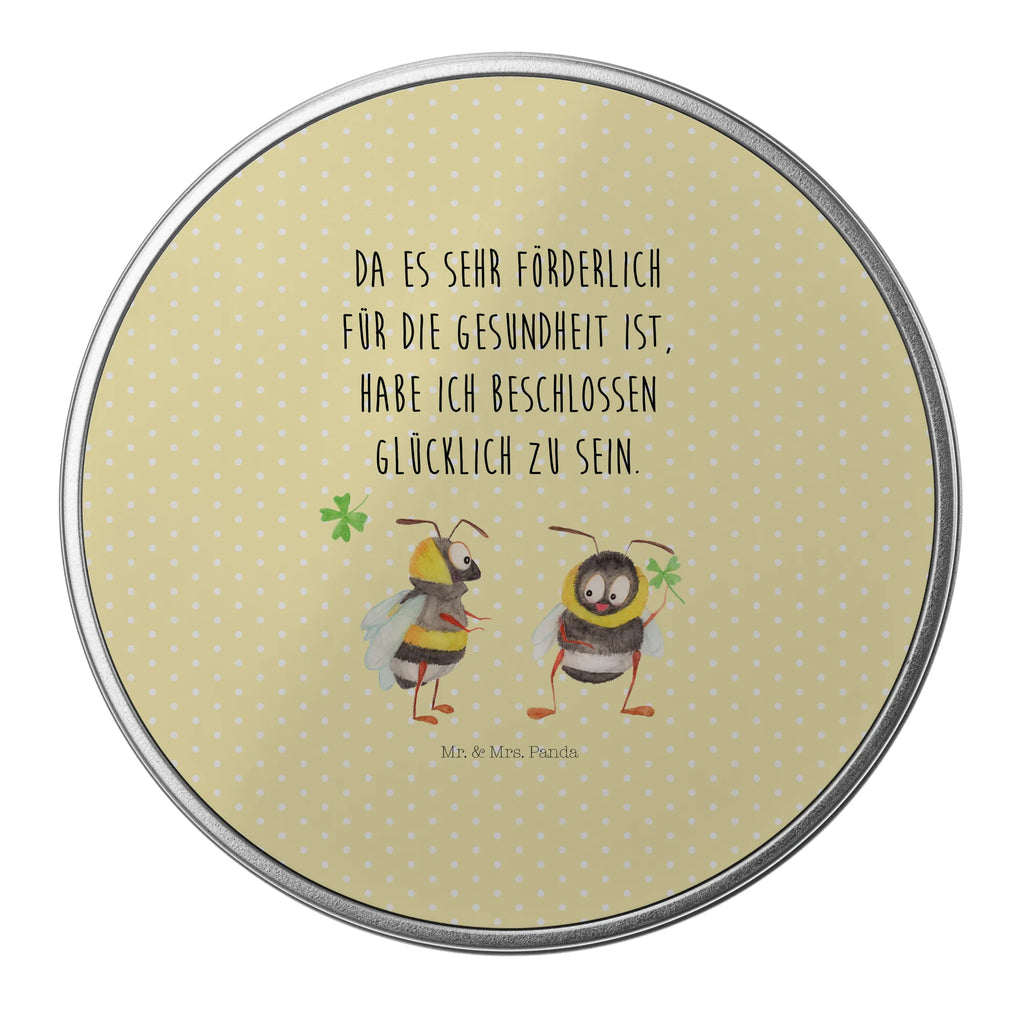 okrągła puszka z blachy Trzmiele koniczyna Motywy zwierzęce, dobra energia, zabawne powiedzonka, zwierzęta