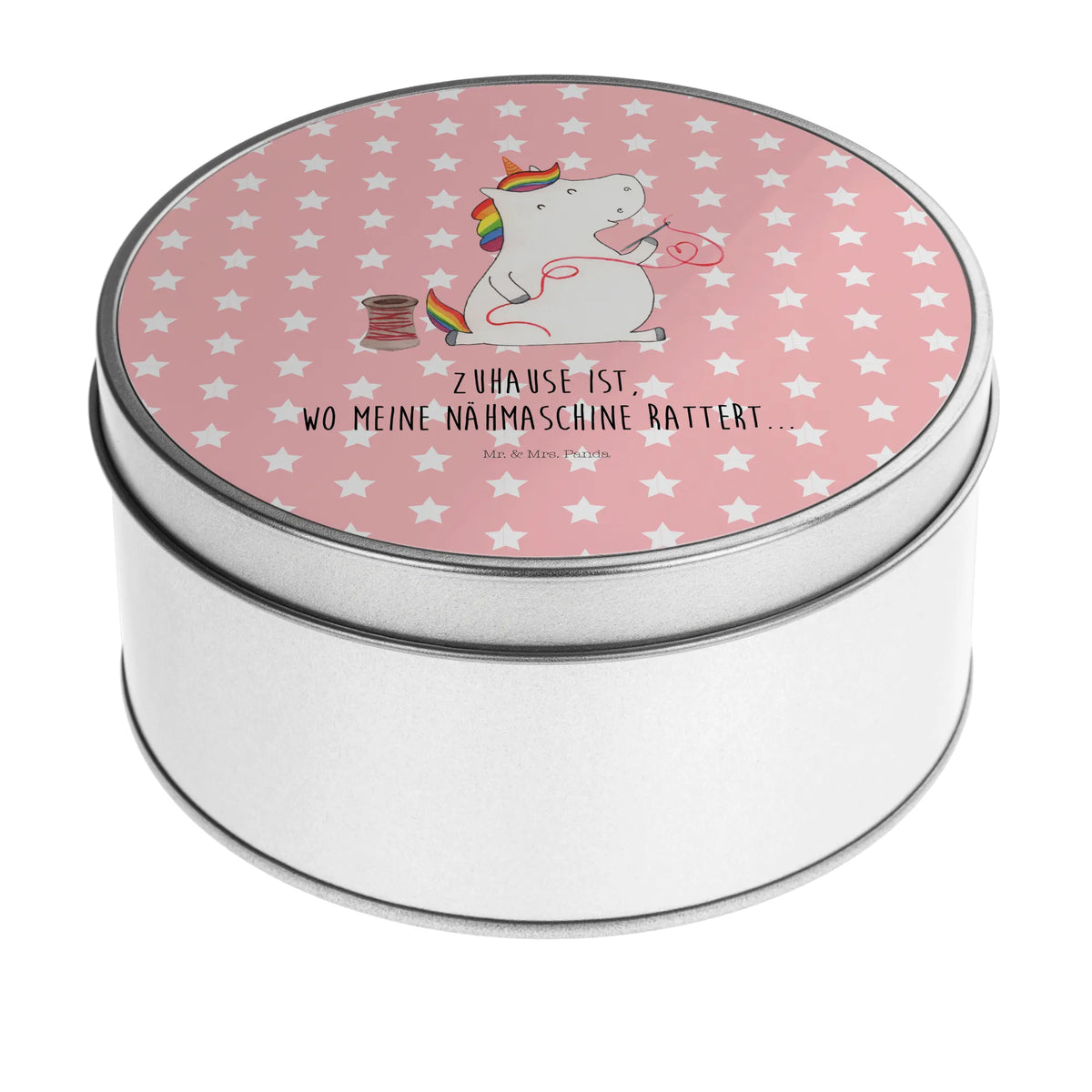Round tin unicorn seamstress knitting, sew, tinkering, girlfriend, crochet, seamstress gift, sewing room, seamstress present