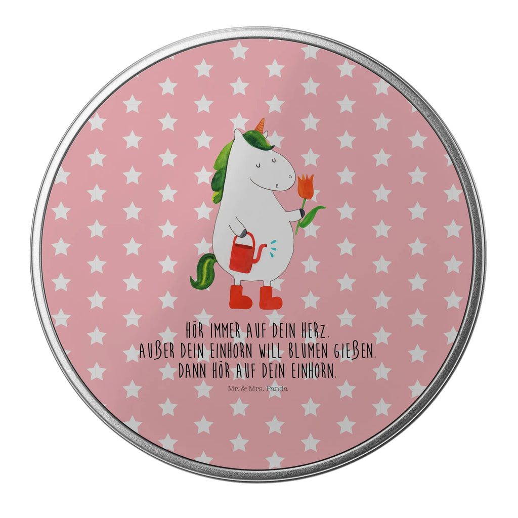 okrągła puszka z blachy jednorożec ogrodnik Jednorożec, jednorożce, dekoracje jednorożca, jednorożec