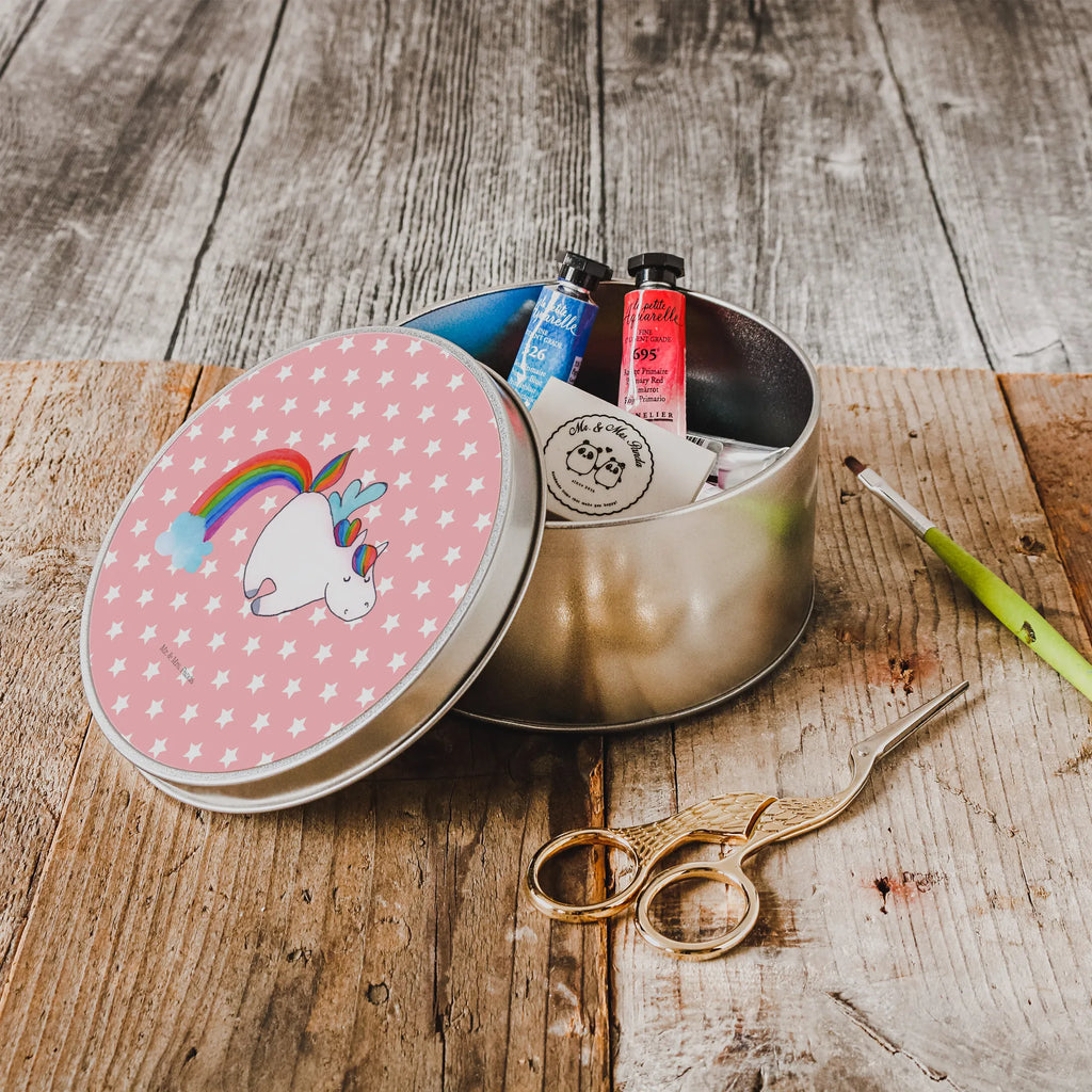 okrągła puszka z blachy jednorożec Latający koń Jednorożec, jednorożce, dekoracje jednorożca, jednorożec