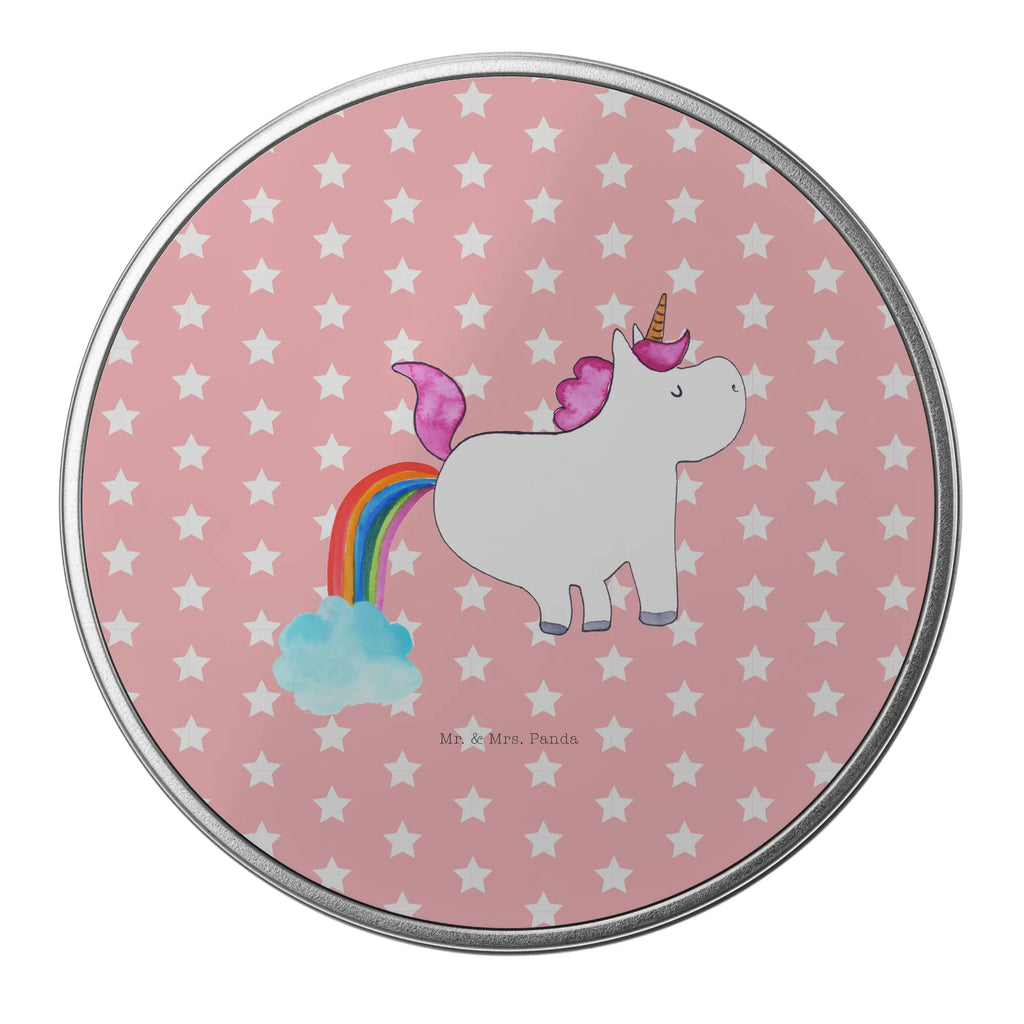 okrągła puszka z blachy Jednorożec puszczać bąki Jednorożec, jednorożce, dekoracje jednorożca, jednorożec